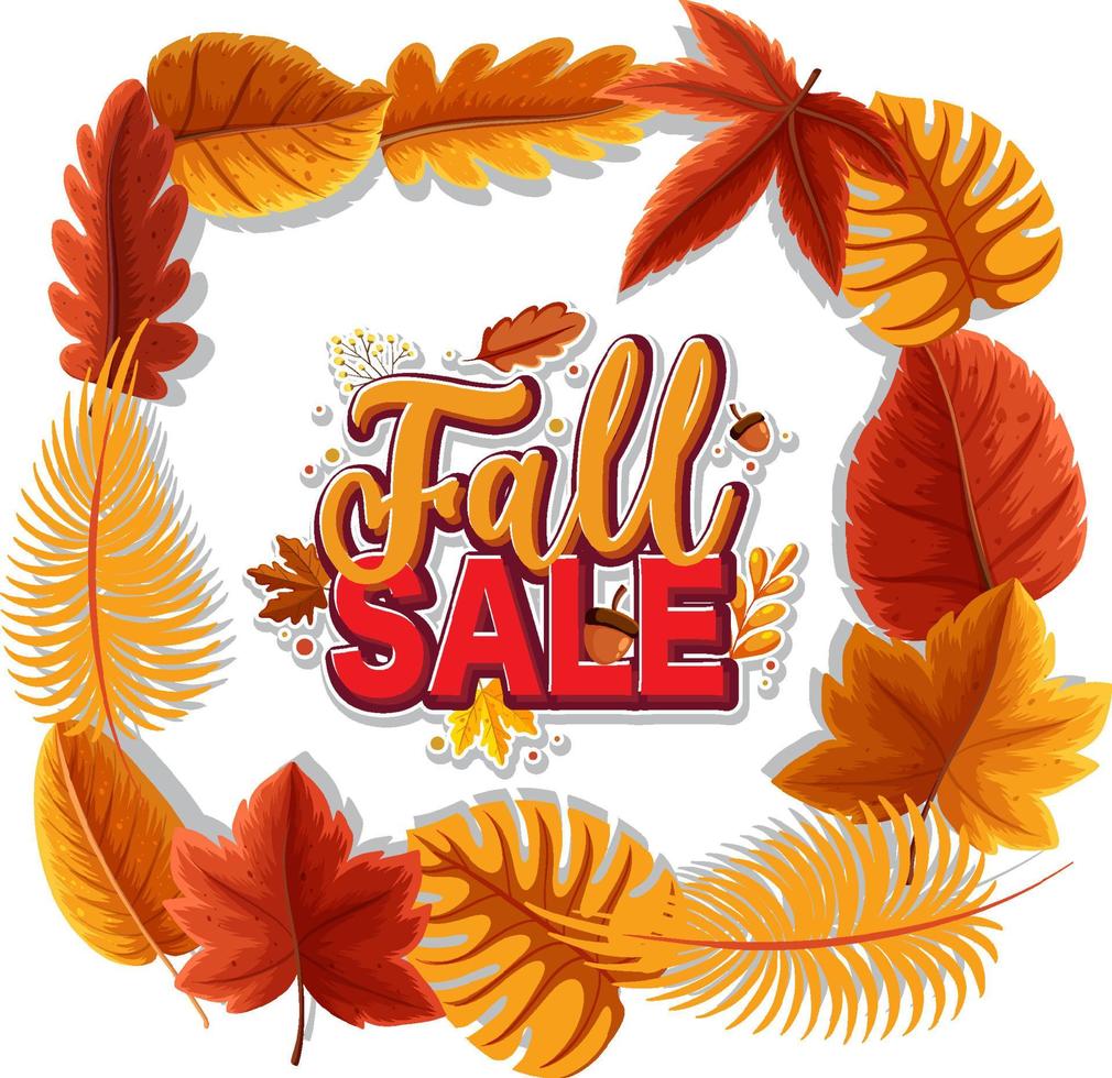 Fall sale banner template vector