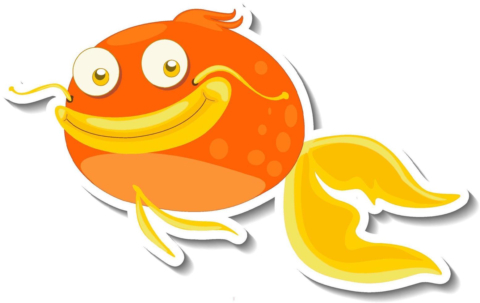 Cute fish sea animal cartoon sticker vector