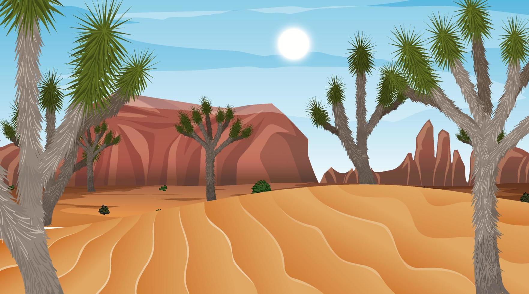 African Savanna forest landscape scene at day time vector