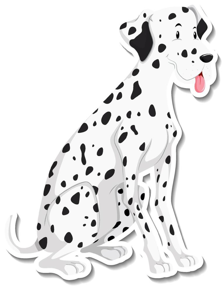 A sticker template of dog cartoon character vector