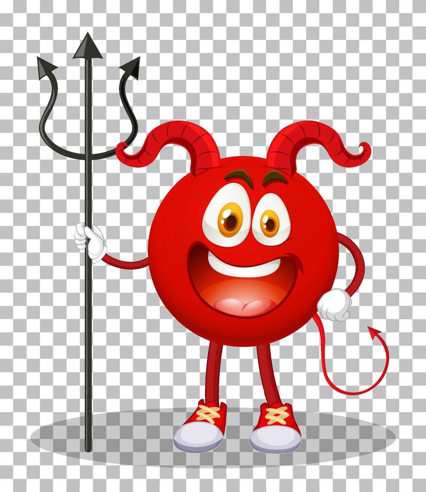 un personaje de dibujos animados del diablo rojo con expresión facial en el fondo de la cuadrícula vector