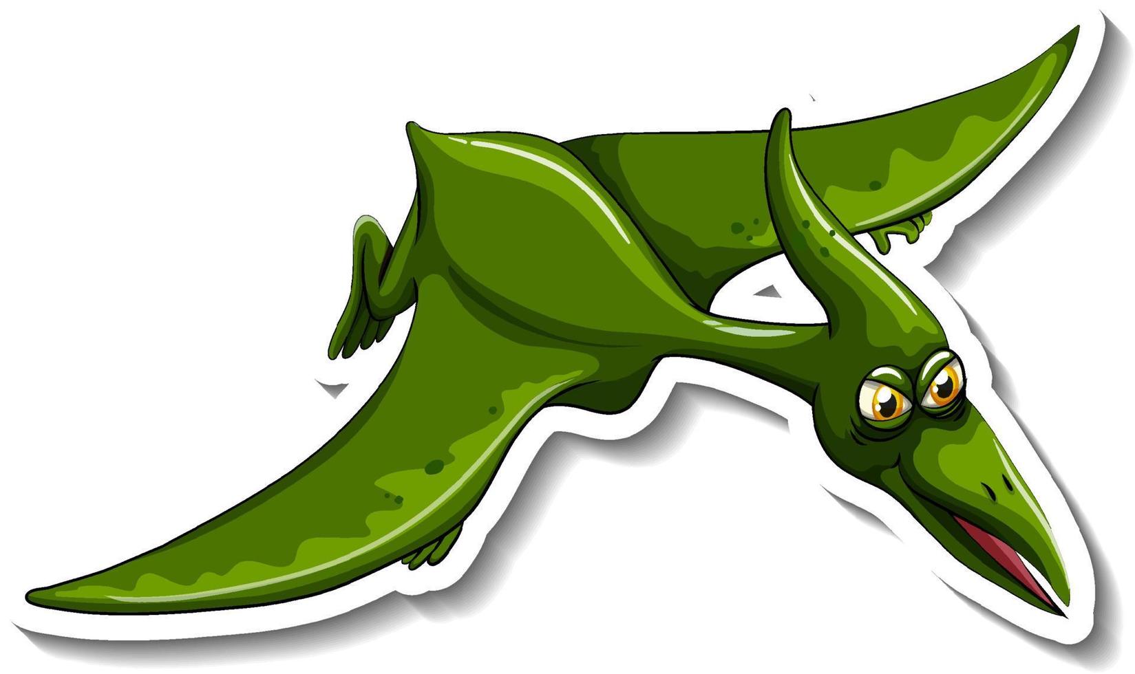 etiqueta engomada del personaje de dibujos animados del dinosaurio pteranodon vector
