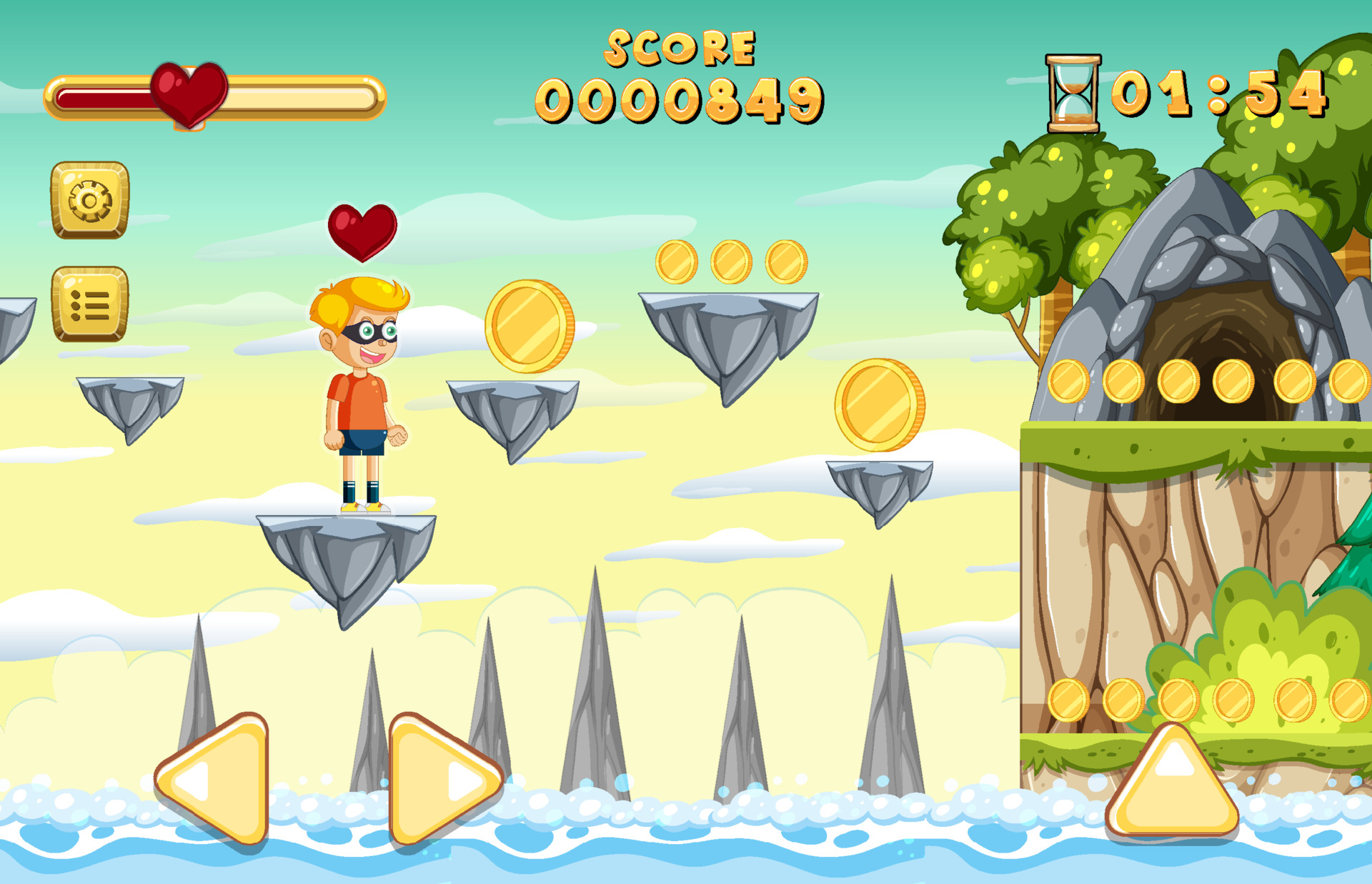 Collecting Coins Platformer Game Template 3755644 Vector Art at Vecteezy