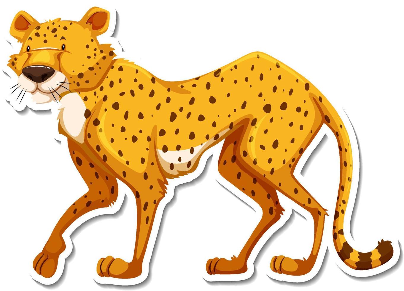 Cheetah cartoon character on white background vector