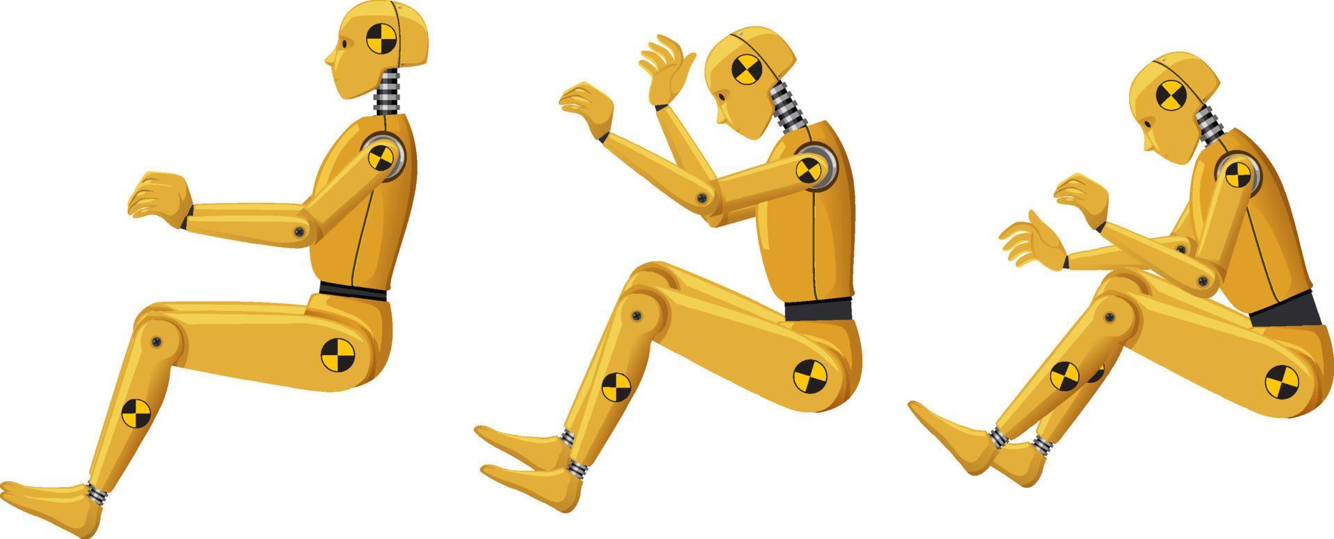 Set of different crash test dummy poses 3755765 Vector Art at Vecteezy