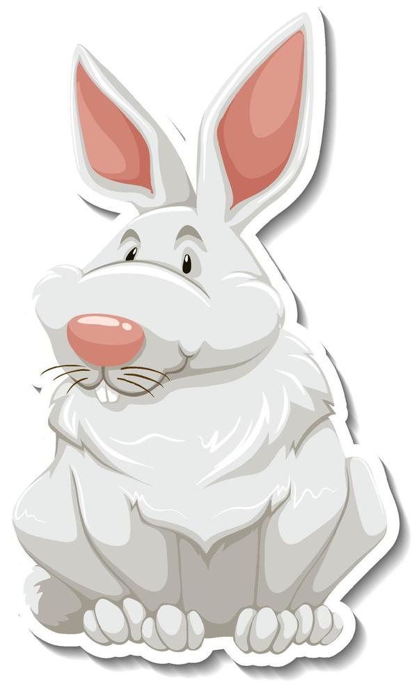 Rabbit cartoon character on white background vector