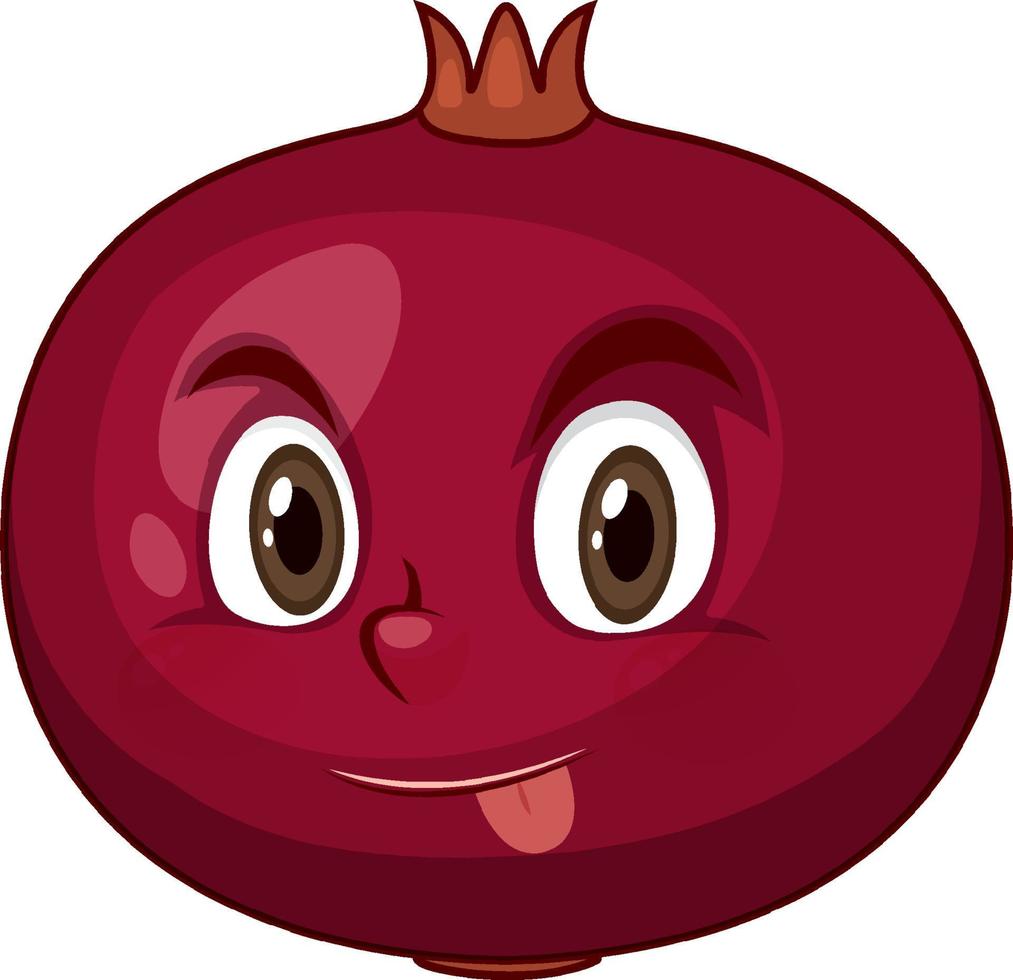 Pomegranate cartoon character with facial expression vector