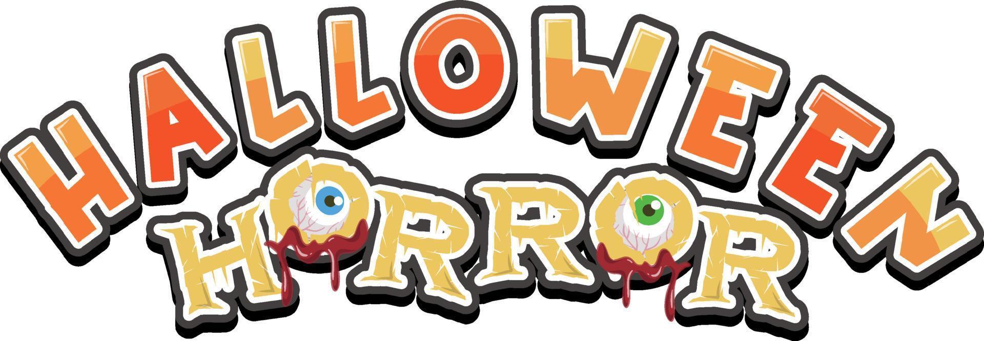 Halloween Horror word logo vector