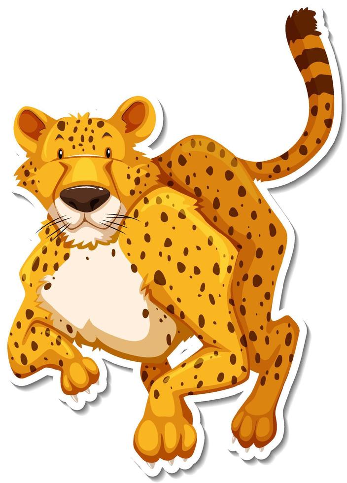 personaje de dibujos animados de guepardo sobre fondo blanco vector