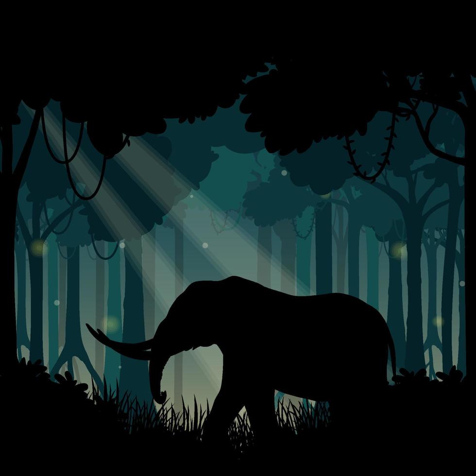 Forest landscape silhouette background vector