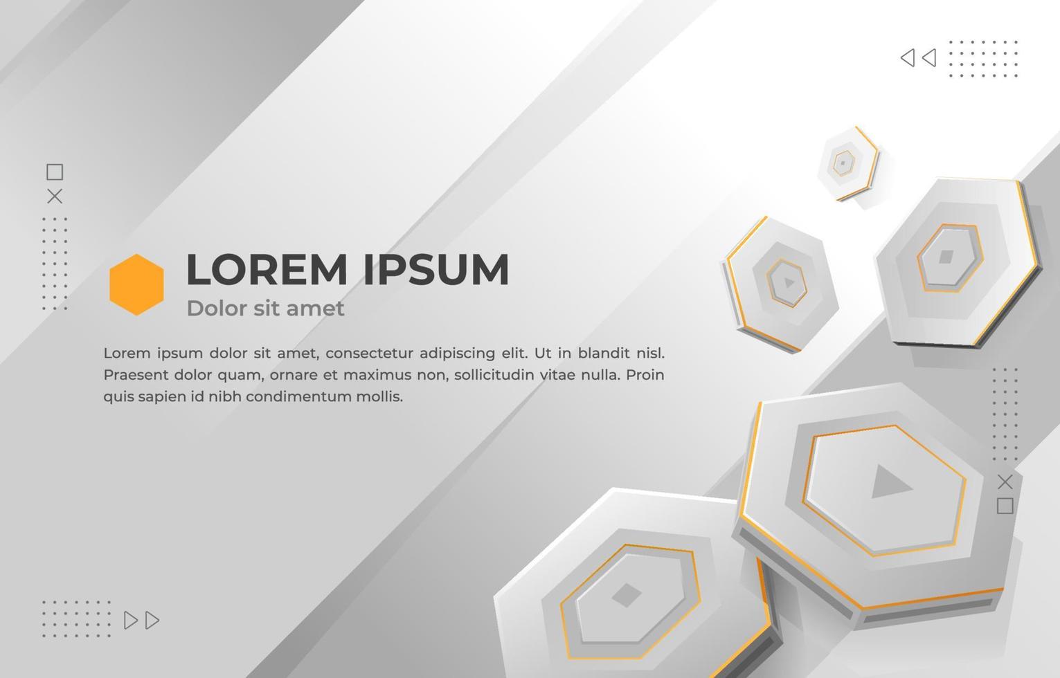 3D Hexagon White Background vector
