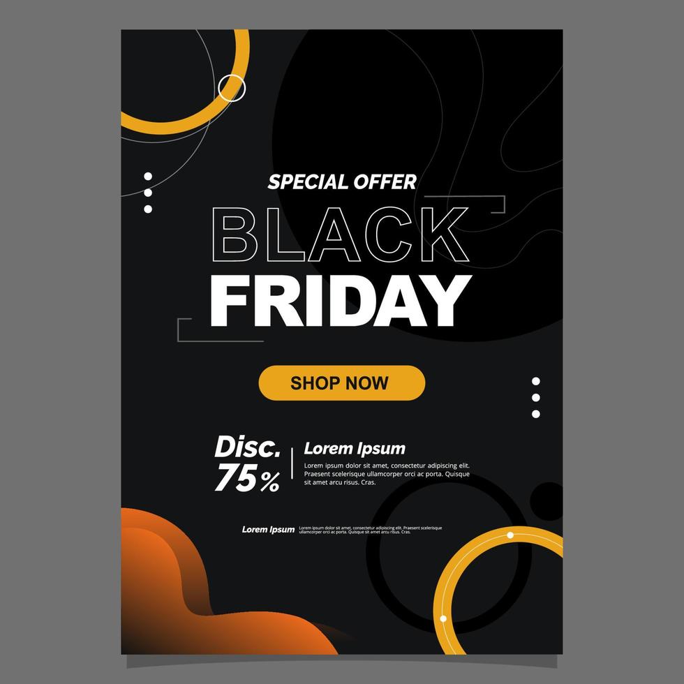 cartel elegante de la oferta especial del viernes negro vector