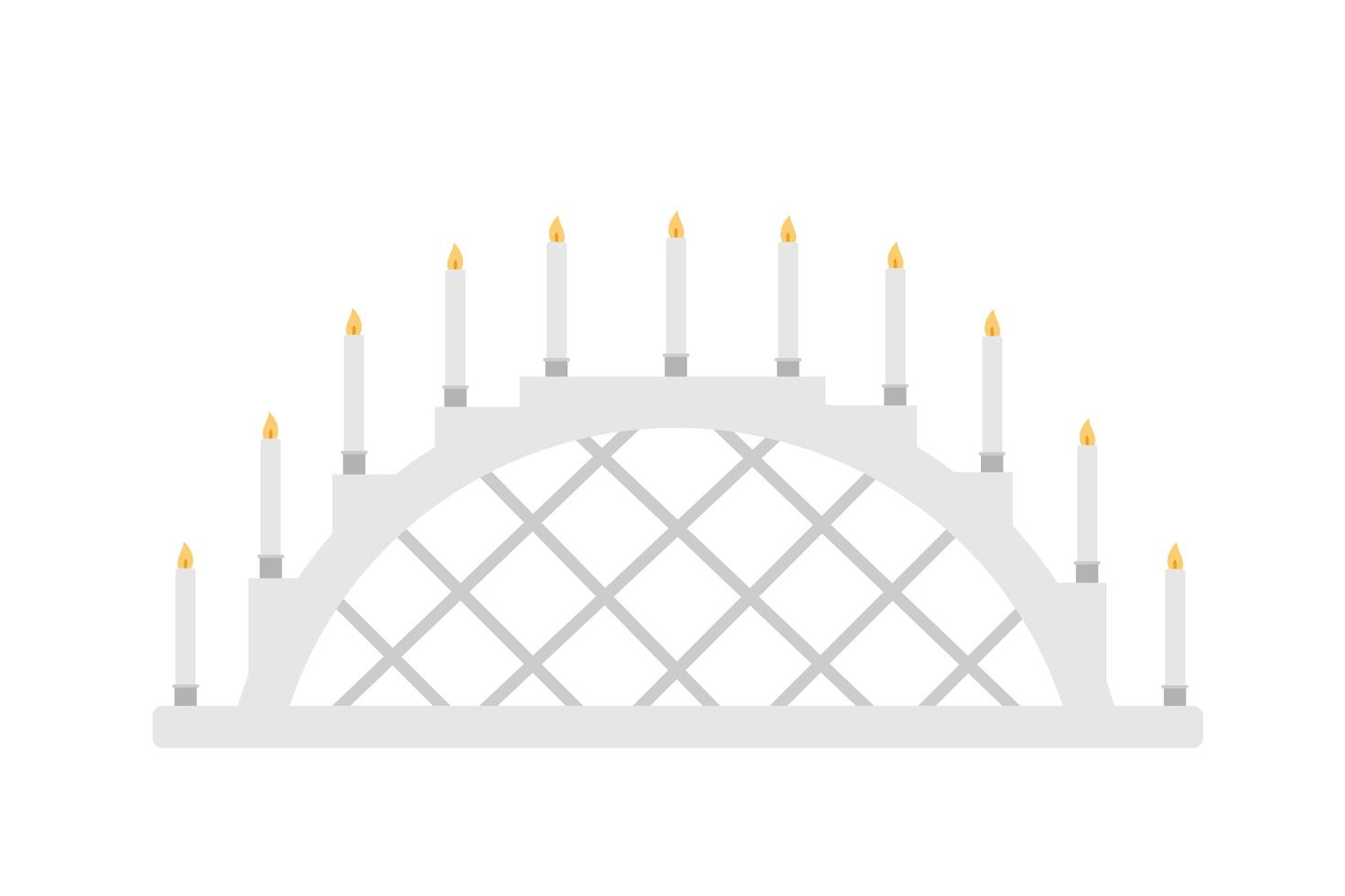 Schwibbogen candle arch christmas window decoration. Vector illustration