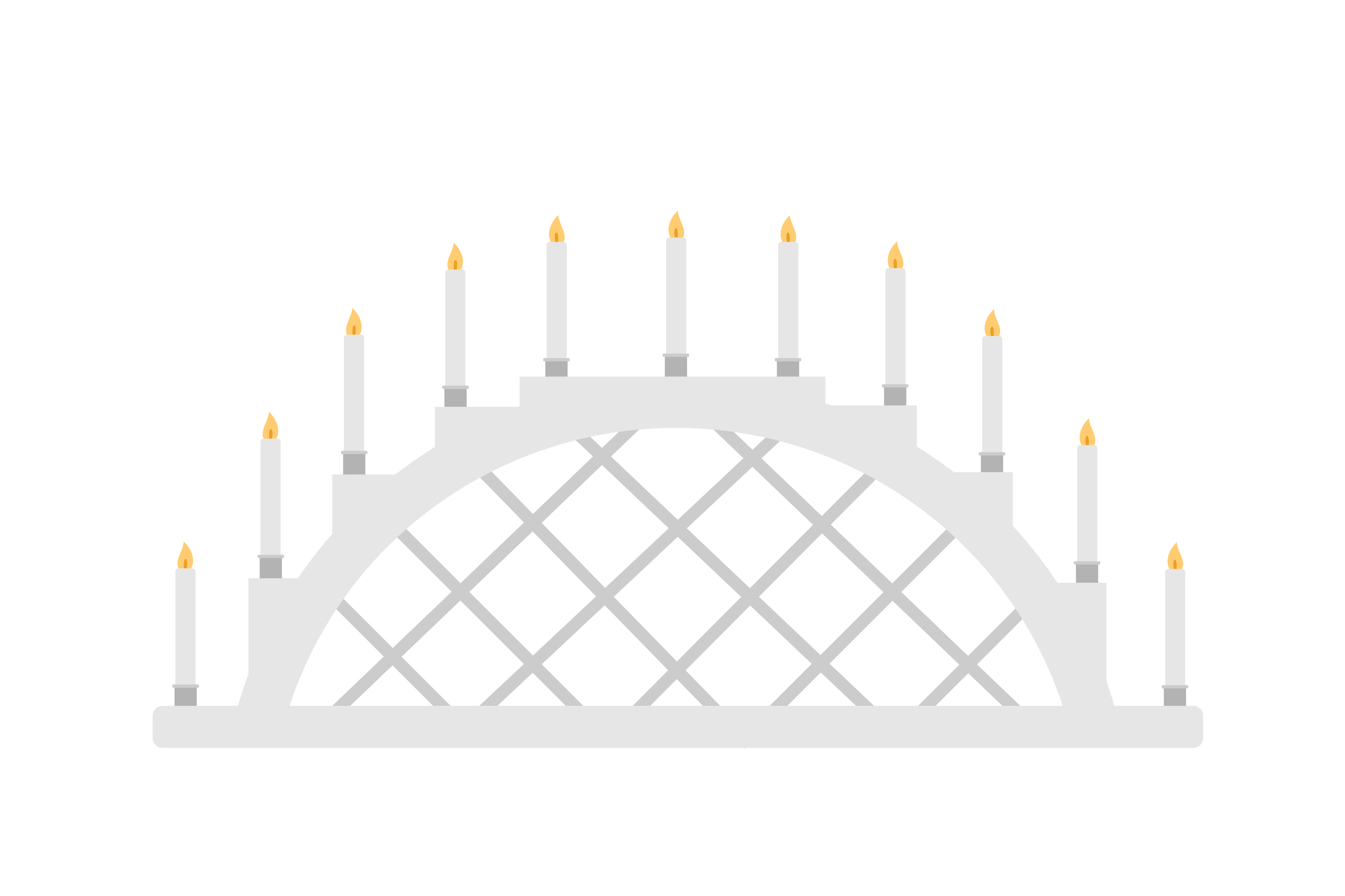 Schwibbogen candle arch christmas window decoration. Vector