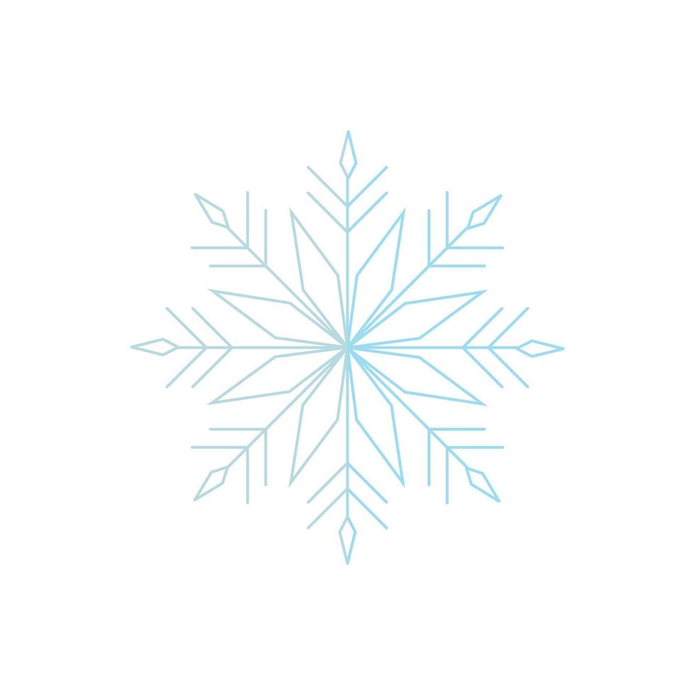 línea de vector de icono de copo de nieve sobre imagen de fondo blanco para web, presentación, logotipo, símbolo de icono.