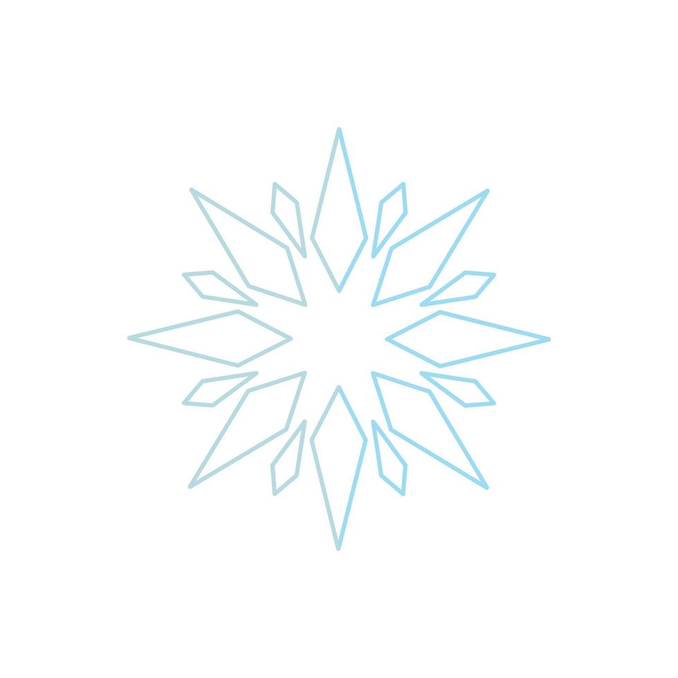 SNOWFLAKE Icon vector Line on white background image for web, presentation, logo, Icon Symbol.