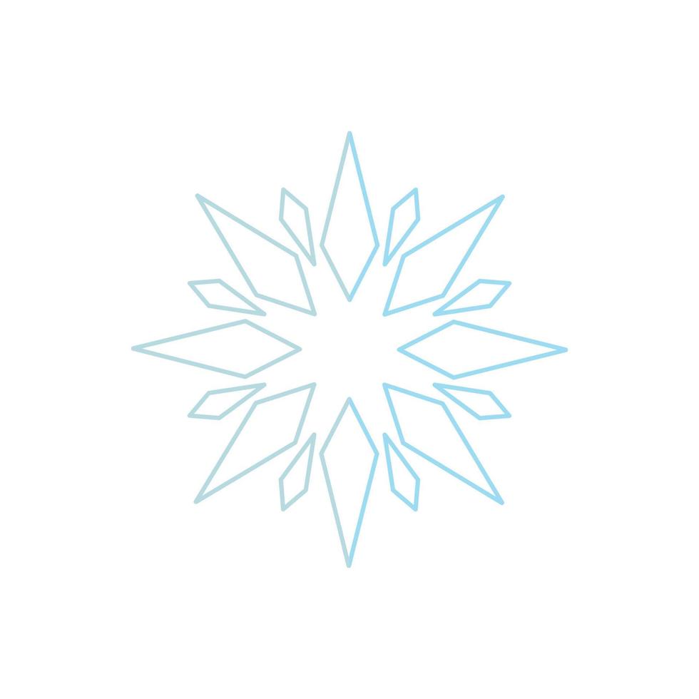 línea de vector de icono de copo de nieve sobre imagen de fondo blanco para web, presentación, logotipo, símbolo de icono.