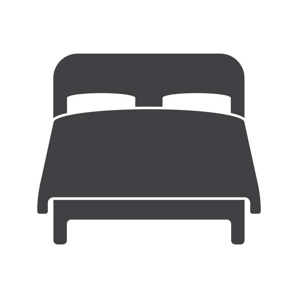 línea de vector de icono de cama sobre imagen de fondo blanco para web, presentación, logotipo, símbolo de icono.