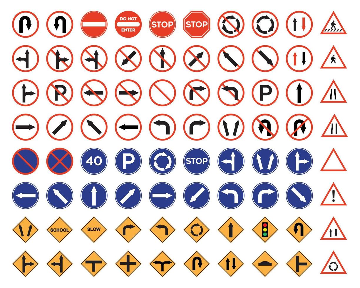 road sign collection vector