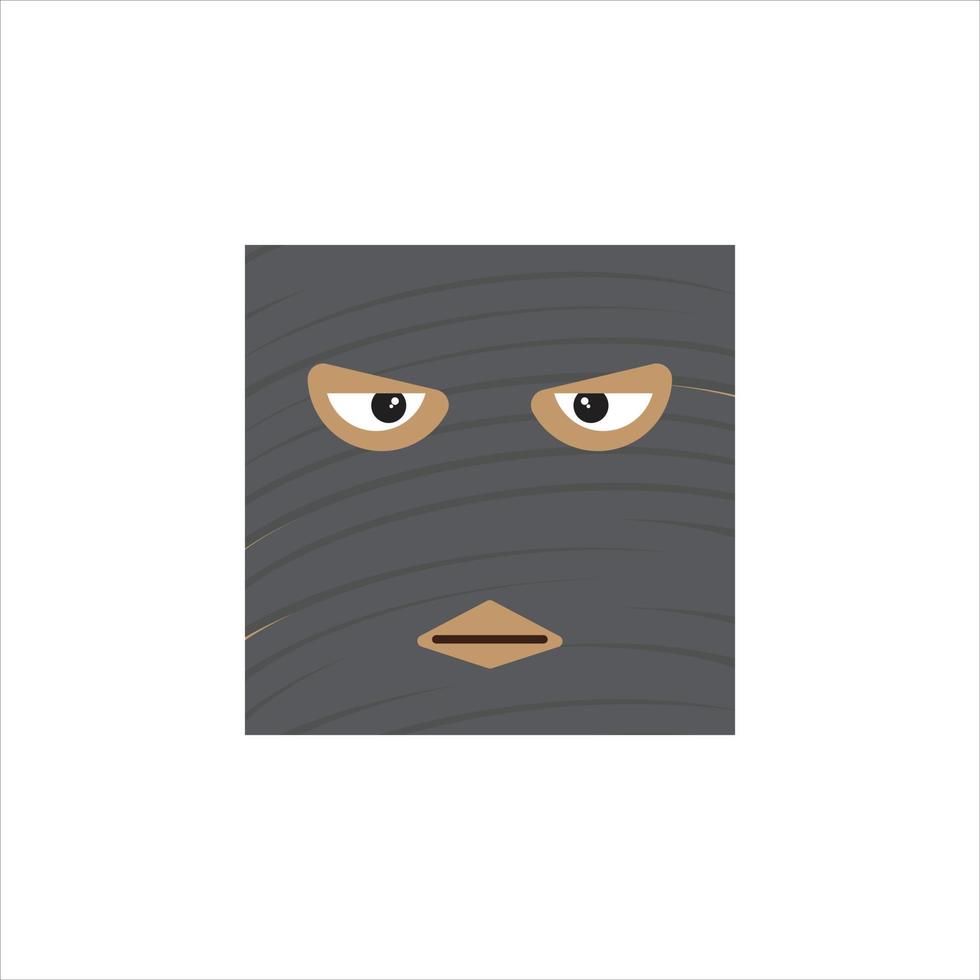 Thief Face mask Haloween Icon vector Line on white background image for web, presentation, logo, Icon Symbol. Square