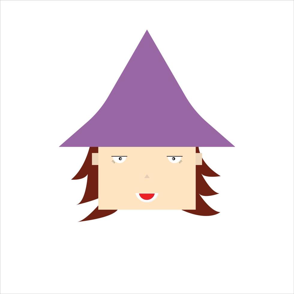 halloween witch hat Witch Haloween Icon vector Line on white background image for web, presentation, logo, Icon Symbol, Square