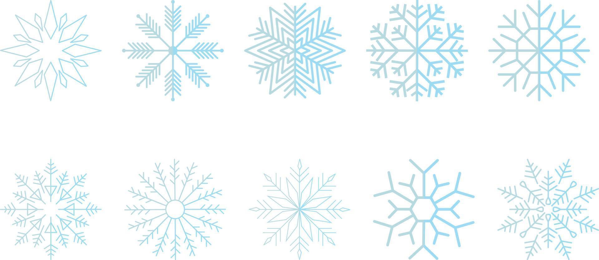 SNOWFLAKE SET ICON VECTOR