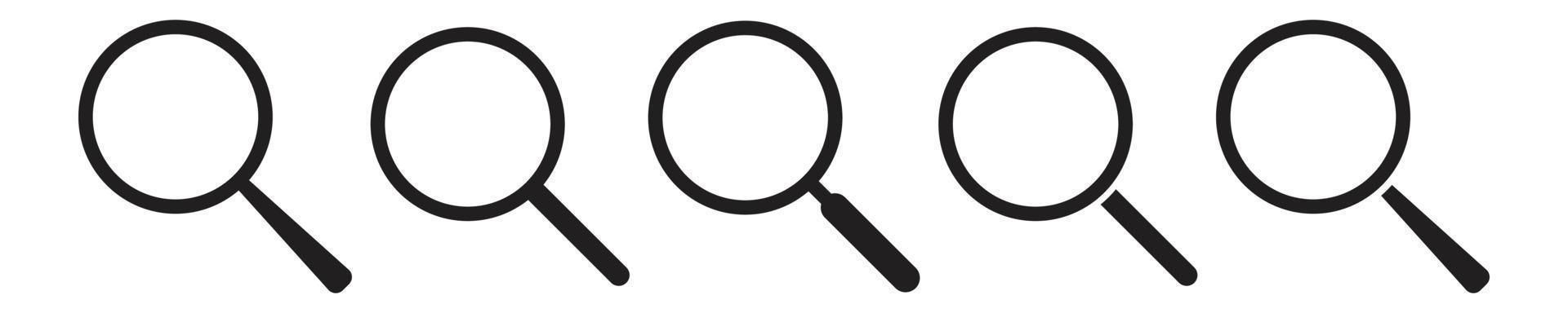 Magnifier vector simple illustration collection Icon vector Line on white background image for web, presentation, logo, Icon Symbol.