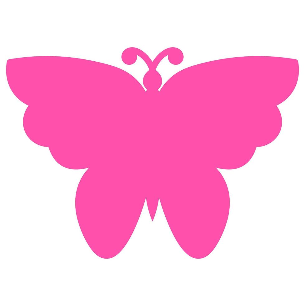 silueta de mariposa rosa aislado sobre fondo blanco. icono, logotipo. vector