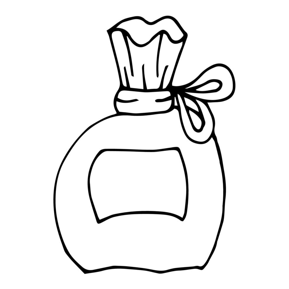 bolso lineal de doodle de dibujos animados aislado sobre fondo blanco. vector