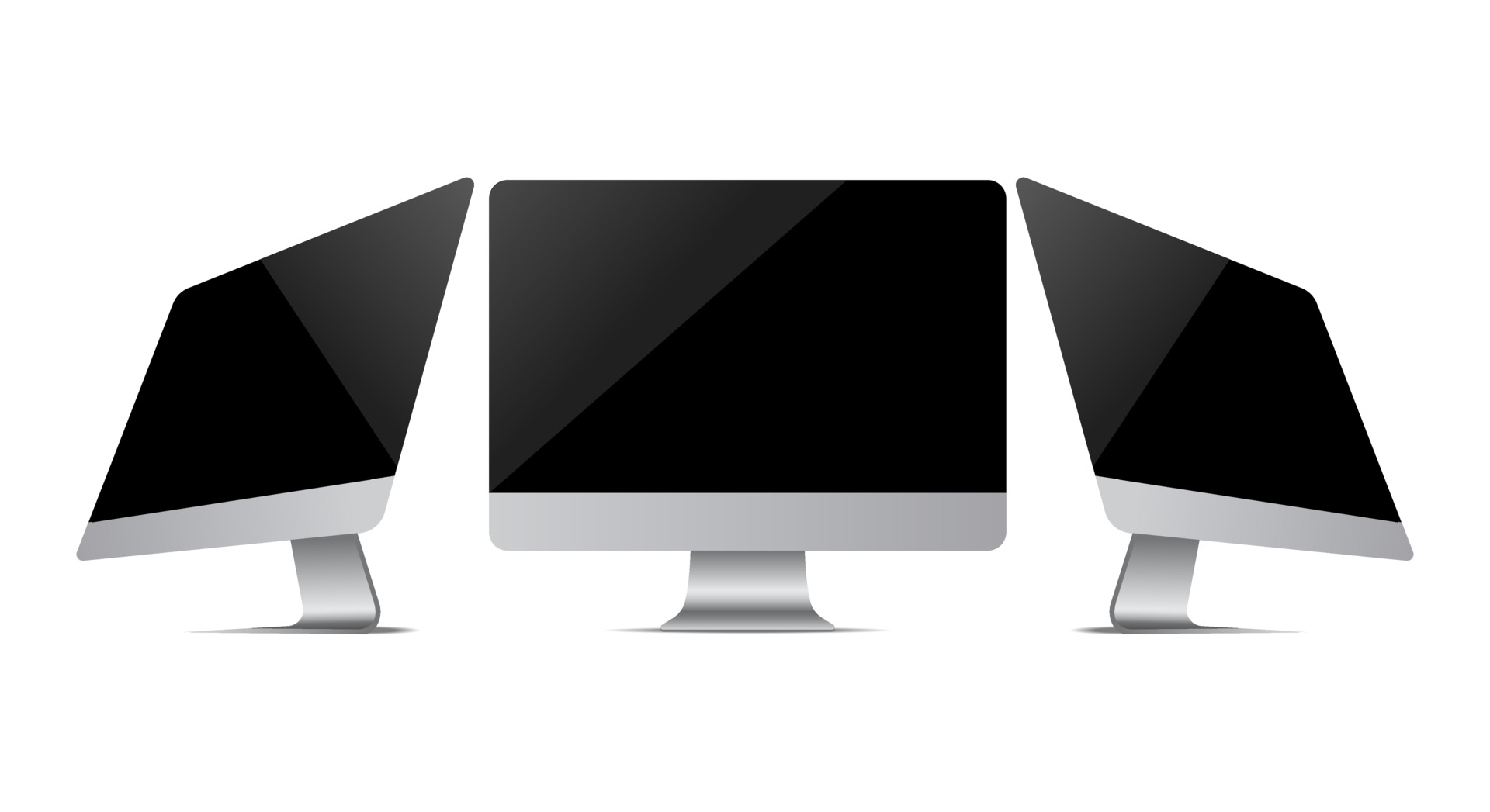 Realistic Modern Monitor Design. Vector Illustration. Mock Up Isolated