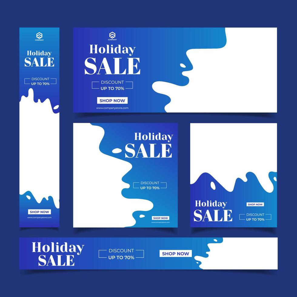 set of web banners of different sizes with place for photos. Sale banner template design. vector illustration
