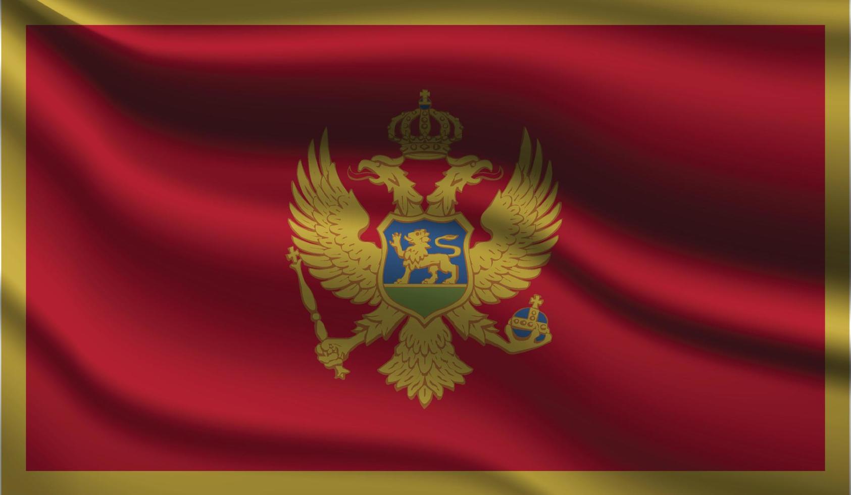 Montenegro Realistic Modern Flag Design vector