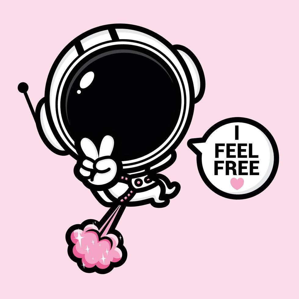 cute astronaut flying with a fart vector