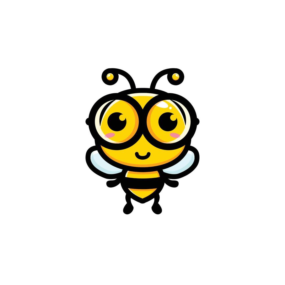 diseño lindo del vector del carácter de la abeja