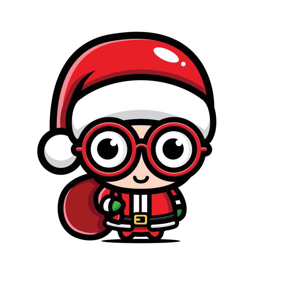 cartoon design boy wearing santa costume vector