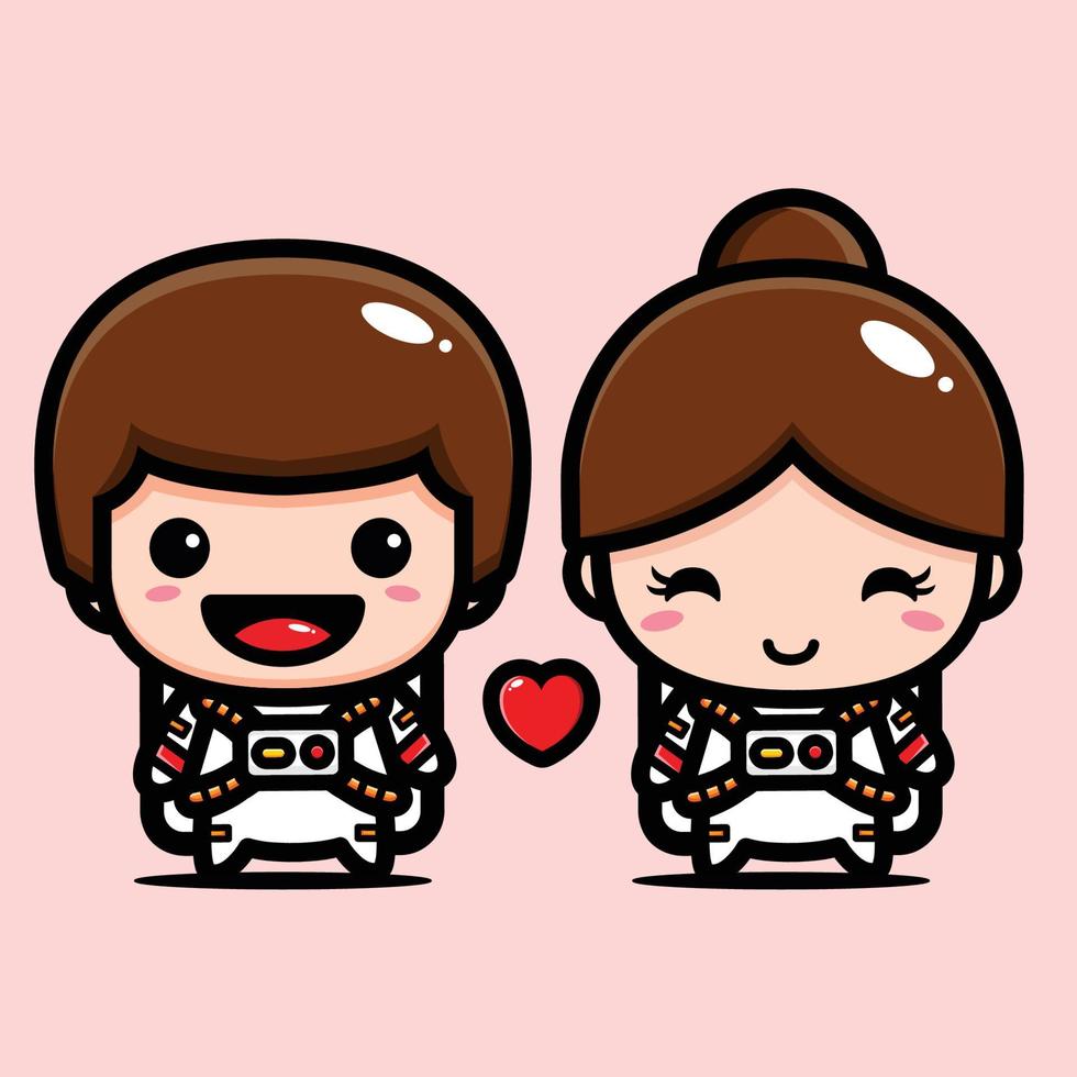 cute astronaut character vector design
