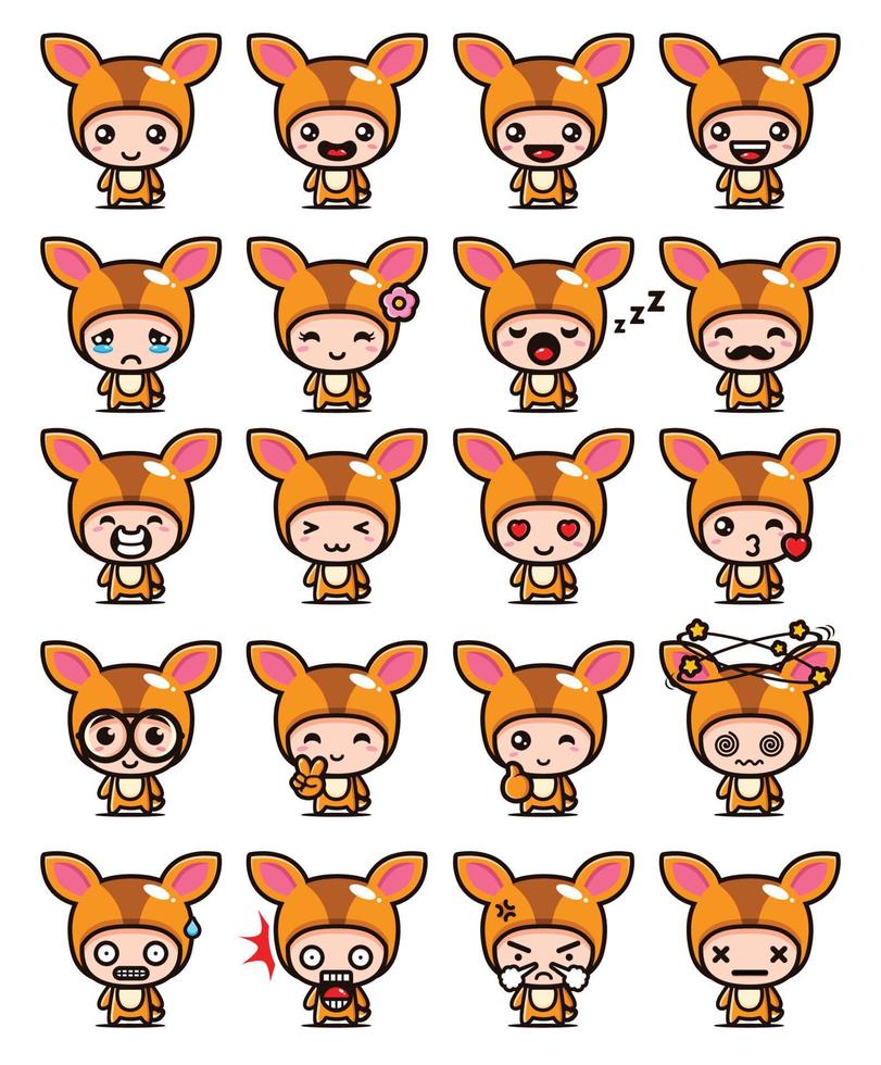 the cute mouse deer mascot design vector