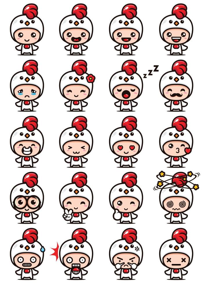 cute chicken mascot vector design
