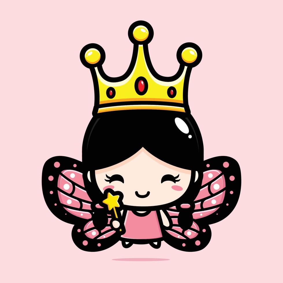 cute pretty fairy character design vector