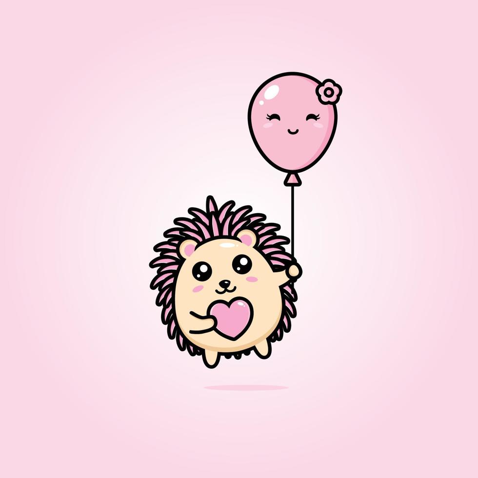 Vector design of hedgehogs and cute balloons