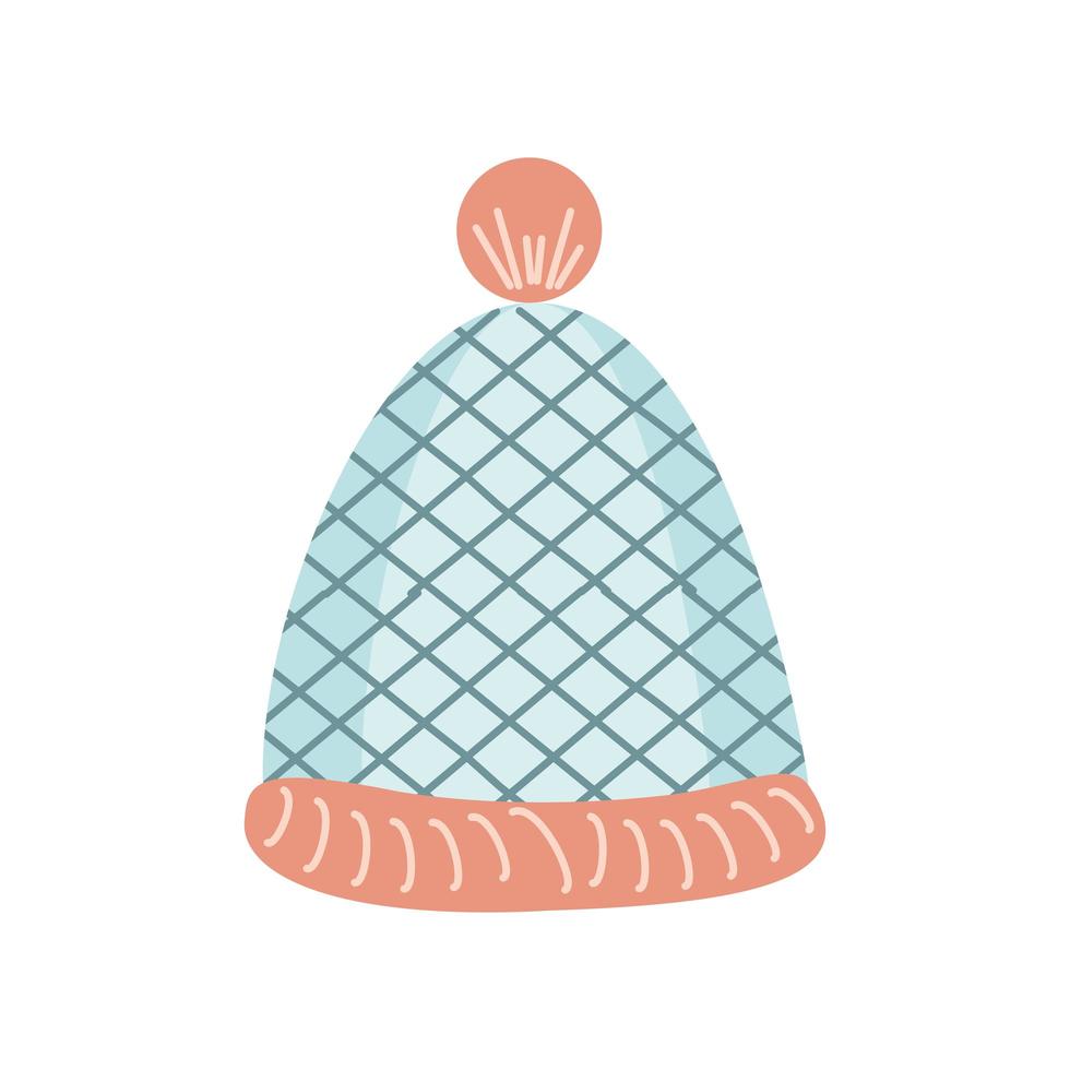 knitting warm hat vector