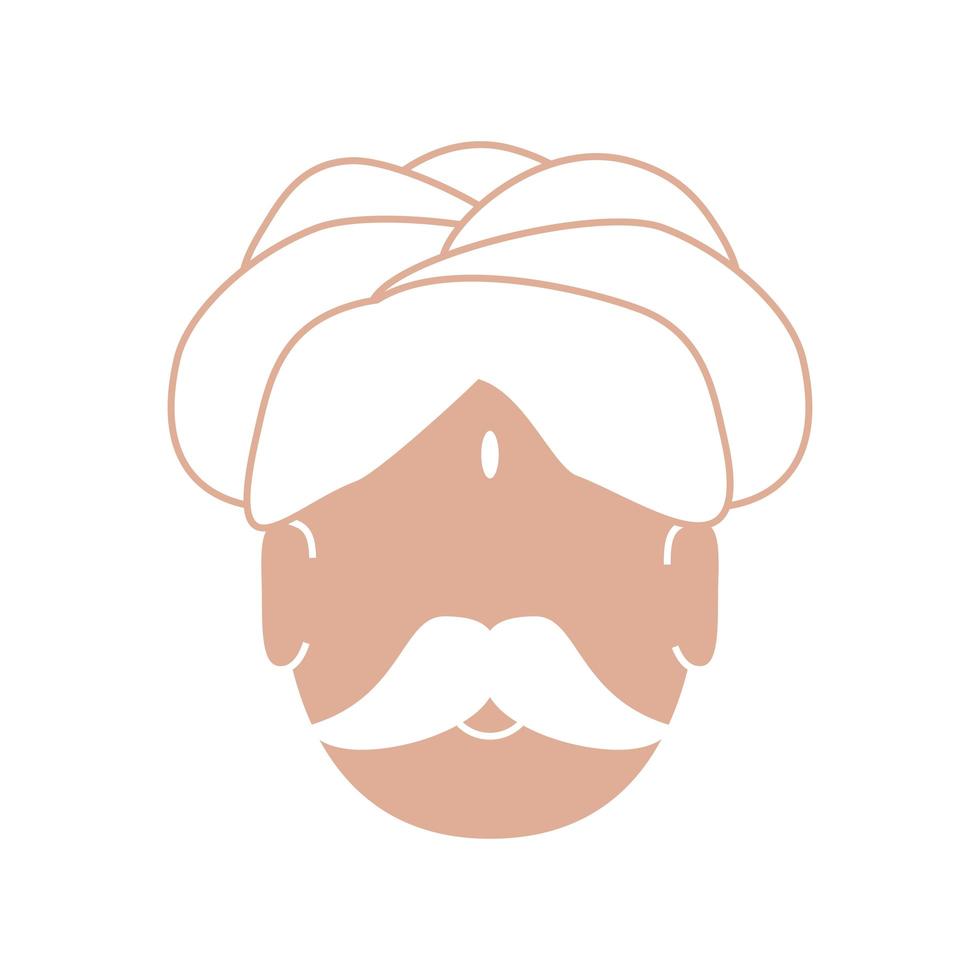 india man face vector