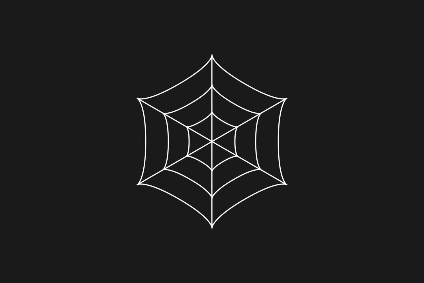 White Spider Web Illustration on Black Background vector