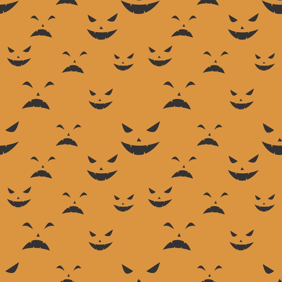 Monster Face Expression Seamless Pattern Orange Design vector