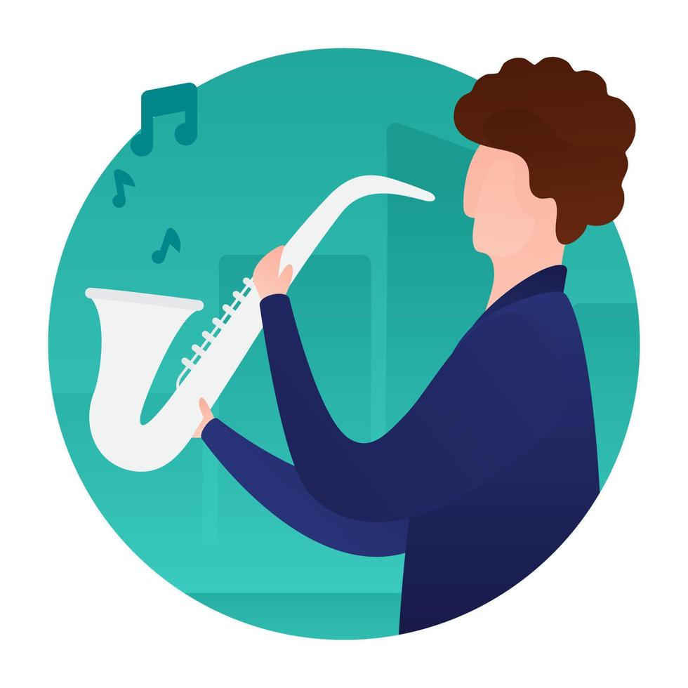Man Playing Bugle vector