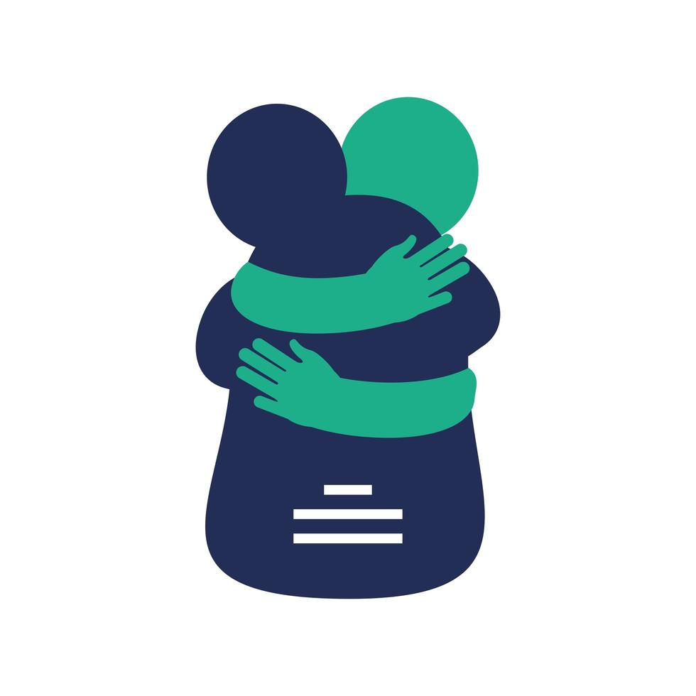 embraced people friendship vector