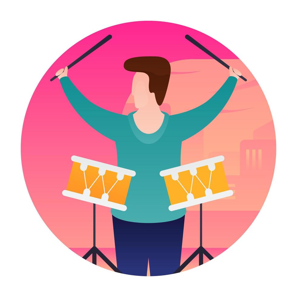 Man Beating Drum 3756830 Vector Art at Vecteezy