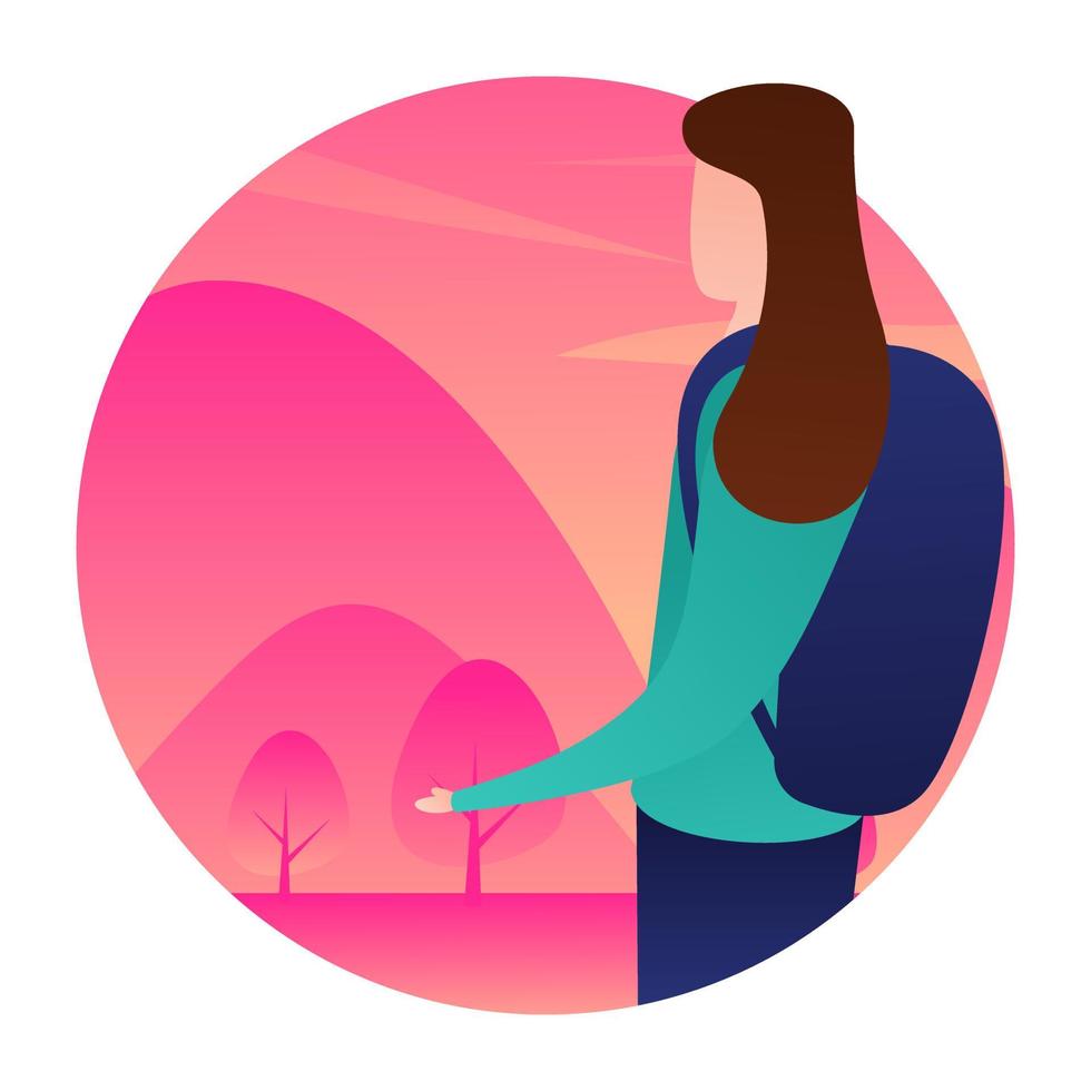 conceptos de turista femenina vector