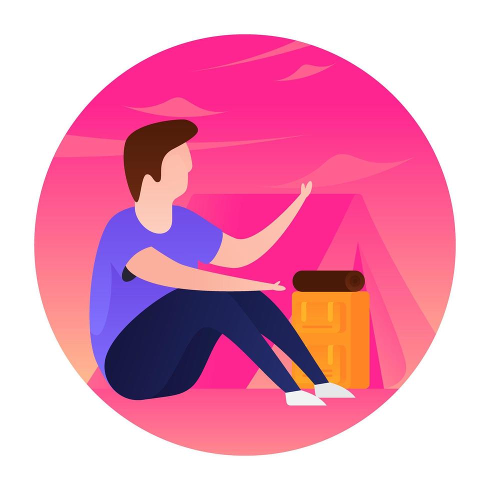 Trendy Camping Concepts vector
