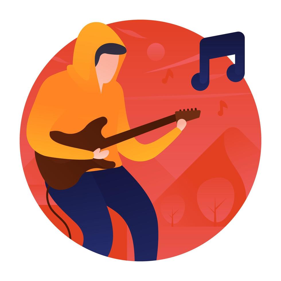 conceptos de guitarrista de moda vector